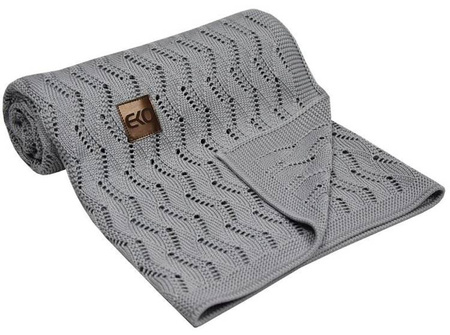 Kocyk Dzianinowy Bambusowy PLE-77  Jasny Szary