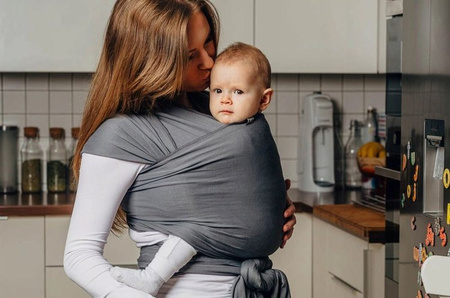 LennyLamb Chusta Do Noszenia Dzieci Elastyczna Antracyt Rozm Standard 5.0 m 100% bawełna