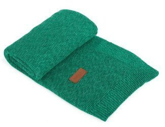 Ceba Kocyk dziany (90x90) Splot francuski szmaragdowy