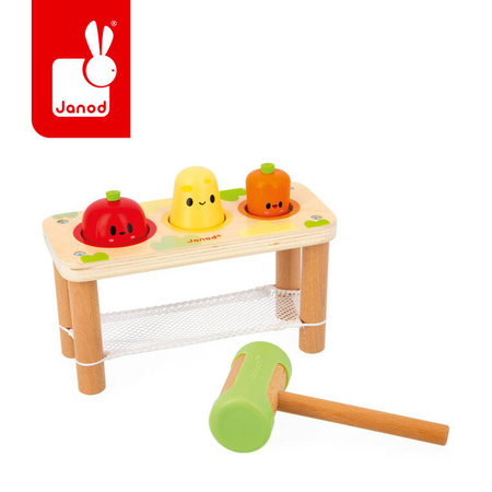 Janod Drewniana przebijanka Warzywa Farma 12m+