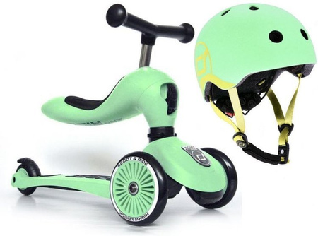Scootandride Highwaykick 1 2w1 Jeździk i Hulajnoga 1-5 Lat +  Kask XXS-S Dla Dzieci 1-5 Lat Kiwi
