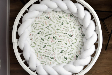 SenLove Ochraniacz do Łóżeczka Warkocz 360cm Biały