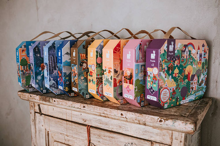 Janod Puzzle w walizce Wróżki i lilie wodne 36 elementów 4+ Made in France