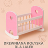 Joueco Drewniana kołyska Baby Rose dla lalek 35-45 cm