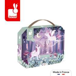 Janod Puzzle w walizce Jednorożce 54 elementy 5+ Made in France