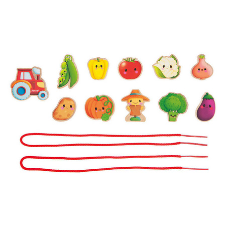 Janod Nawlekanka z drewnianymi warzywami Farma 2+