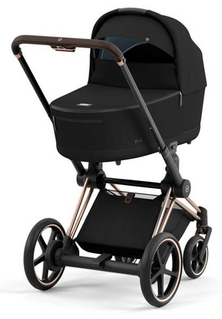 Cybex e-Priam 4.0 Rama ze Stelażem Siedziska + Gondola Wózek Głęboki Deep Black