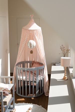 [OUTLET] Waldin Łóżeczko Dziecięce Owalne 7w1 z Materacem Szare