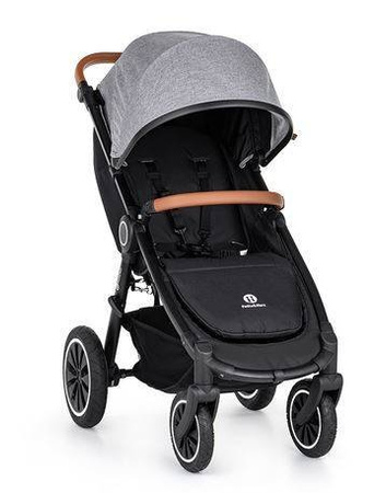 Petite&Mars Stelaż Street+ Air Oak +  Budka i Nakładki Do Wózka Shadow Grey 