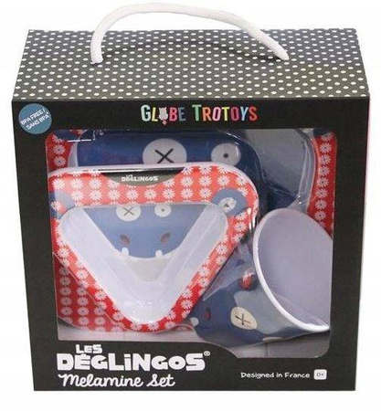 Deglingos Komplet do Karmienia z Melaminy Hipopotam