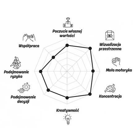 OPPI Kreatywny zestaw konstrukcyjny mały Piks Small 24  el. + Zestaw 24 kart kreatywnych 3+