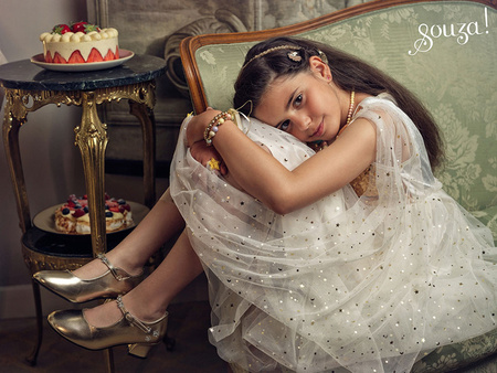 Souza! Sukienka wizytowa tiulowa z rękawami Dorianne 5-7 lat