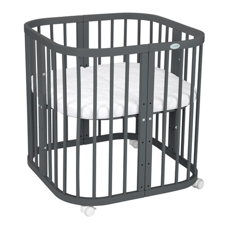 [OUTLET] Waldin Łóżeczko Dziecięce 7w1 z Materacem Grafit