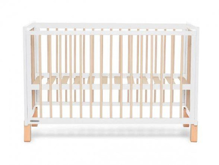 Kinderkraft Lunky XL Łóżeczko Drewniane Barierka White