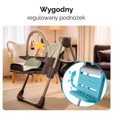 Kidnort Jordgubbe Krzesełko do Karmienia Szare