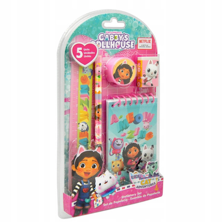 Kids Euroswan Zestaw piśmienniczy 5 elementów Koci Domek Gabi