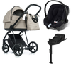 Roan Ivi 2.0 Wózek Głeboko-Spacerowy Sezame + Cybex Aton B2 i-Size Fotelik Samochodowy 0-13kg + Baza One Volcano Black