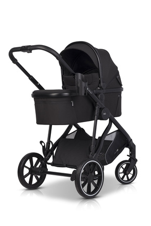 Easy Go Duoflex Wózek Głęboko-Spacerowy Bliźniaczy Rok po Roku Ebony Black 2 Siedziska 1 Gondola