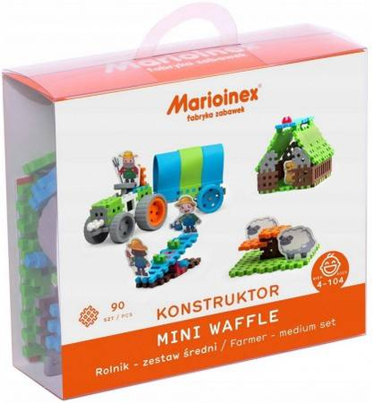 Marionex Klocki Waffle Mini Rolnik Średni 90 Elementów