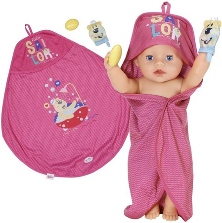Baby Born Dziewczęcy Zestaw Ręczników Kąpielowych z Kapturem Dla Lalki