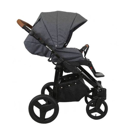 Kunert Rotax Wózek Głęboko-Spacerowy Limonka + Liście Biała Rama Koła Żelowe