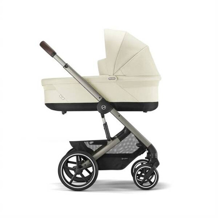 Cybex Balios S Lux 2.0 Wózek Głęboko-Spacerowy Seashell Beige + Cloud G I-Size Fotelik Samochodowy 0-13kg + Osłony Przeciwdeszczowe + Adaptery
