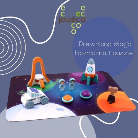 Joueco Drewniana stacja kosmiczna i puzzle