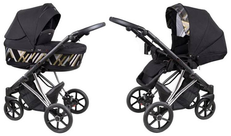 Coletto Craft Wózek Głęboko-Spacerowy 2w1 C-06 Czarno-Srebrna Rama 