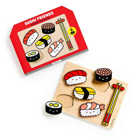 Mudpuppy Pierwsze puzzle drewniane 3D Sushi 6 elementów 1+