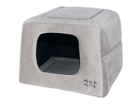 Petto Domek Legowisko 2w1 Uchi Velvet Szare