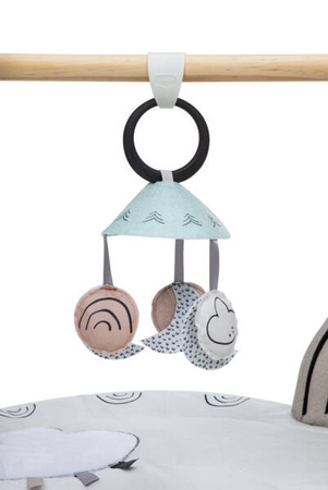 Tiny Love Décor Gimnastyka / Mata Edukacyjna z Drewnianym Stojakiem Czarno-biała