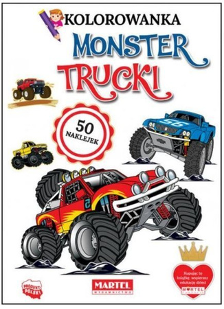 Kolorowanka Monster Trucki z Naklejkami