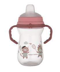 Canpol Babies FirstCup Kubek z Silikonowym Ustnikiem 250ml Bonjour Paris Różowy 56/613_pink