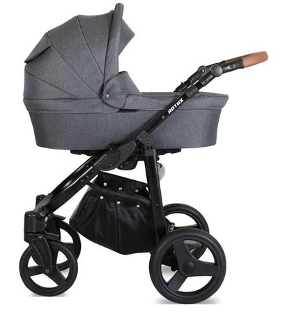 Kunert Rotax Wózek Głęboko-Spacerowy Limonka + Liście Biała Rama Koła Żelowe