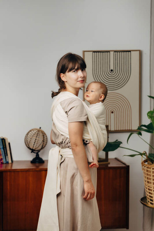 Lennylamb, Chusta do noszenia dzieci, tkana splotem jodełkowym, bawełna - mała jodełka Luce - rozmiar M