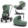 Cybex Priam 4.0 Wózek Głęboko-Spacerowy + Fotelik Samochodowy Cloud T 0-13kg + Baza T Leaf Green 