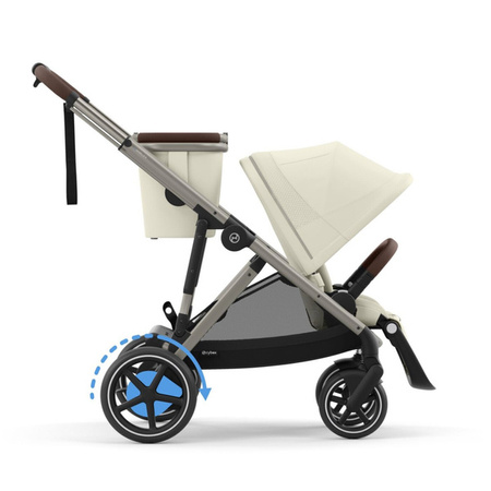 Cybex E-Gazelle S Wspomagany Wózek Spacerowy Bliźniaczy Seashell Beige