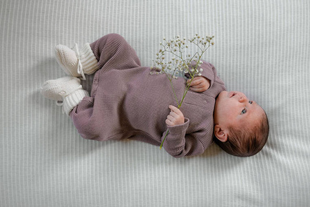 Lodger Pajacyk piżamka niemowlęca bawełniana wrzosowa Ciumbelle Rose r. 68