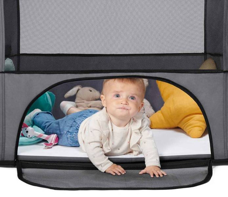 Kinderkraft Movi Łóżeczko Turystyczne   Grey&Wooden