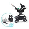 Kinderkraft B-Tour Mink Pro Wózek Głęboko-Spacerowy + Fotelik 0-13 kg Zestaw 3w1 Dark Grey