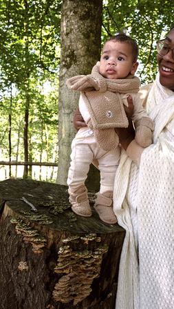 Lodger Szaliczek z polaru dwuwarstwowy beżowy Teddy Fleece Beige 0-12m