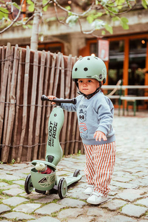 Scootandride Highwaykick 1 Lifestyle 2w1 Jeżdzik i Hulajnoga Trójkołowa z Zamykanym Schowkiem 1-5 lat Green Lines
