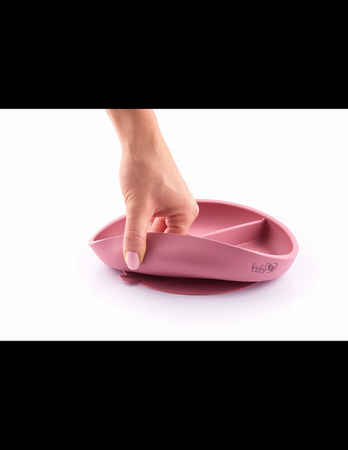 BinW Talerz Silikonowy z Podziałką Grey