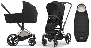 Cybex Priam 4.0 Wózek Głęboko-Spacerowy Sepia Black + Cybex Platinum Śpiworek