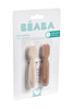 Beaba Zestaw 2 silikonowych pierwszych łyżeczek-gryzaków Praline/clay