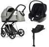 Roan Ivi 2.0 Wózek Głęboko-Spacerowy Rama Light Chrome Tea Leaf + Cybex Aton B2 i-Size Fotelik Samochodowy 0-13kg + Baza One Volcano Black	
