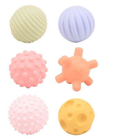 Happy World Kulki sensoryczne BIOplastik 6 szt 0m+