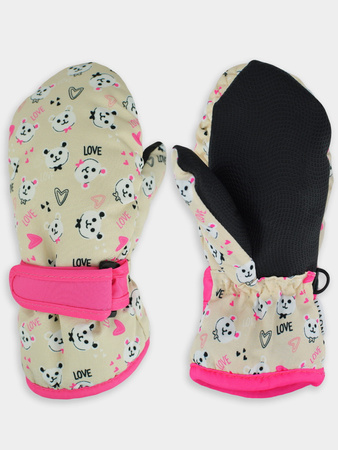 Noviti Rękawiczki Narciarskie 1P Dziewczęce Love Beż Rozmiar 12