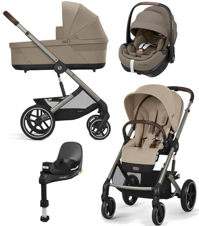 Cybex Balios S Lux 2.0 Wózek Spacerowy + Maxi-Cosi Pebble 360 Pro2 Fotelik Samochodowy + Baza