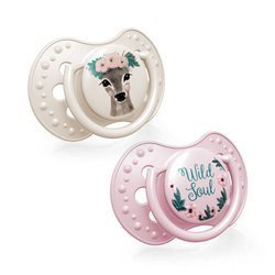 LOVI Smoczek Silikonowy Dynamiczny 6-18m 2 szt Wild Soul Girl 22/884
